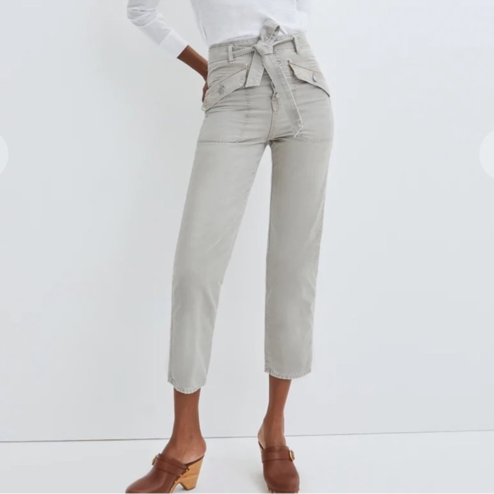 Veronica Beard Rinley Cropped Straight Leg High Rise Pants Sz 27